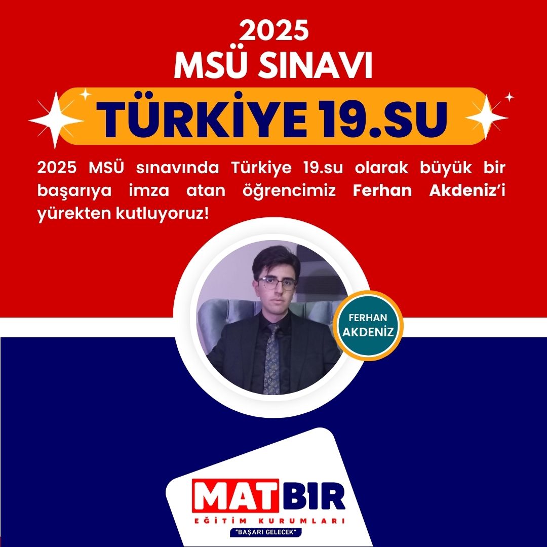 msu 2025 sinavi turkiye 19su | Matbir Kurs Merkezi